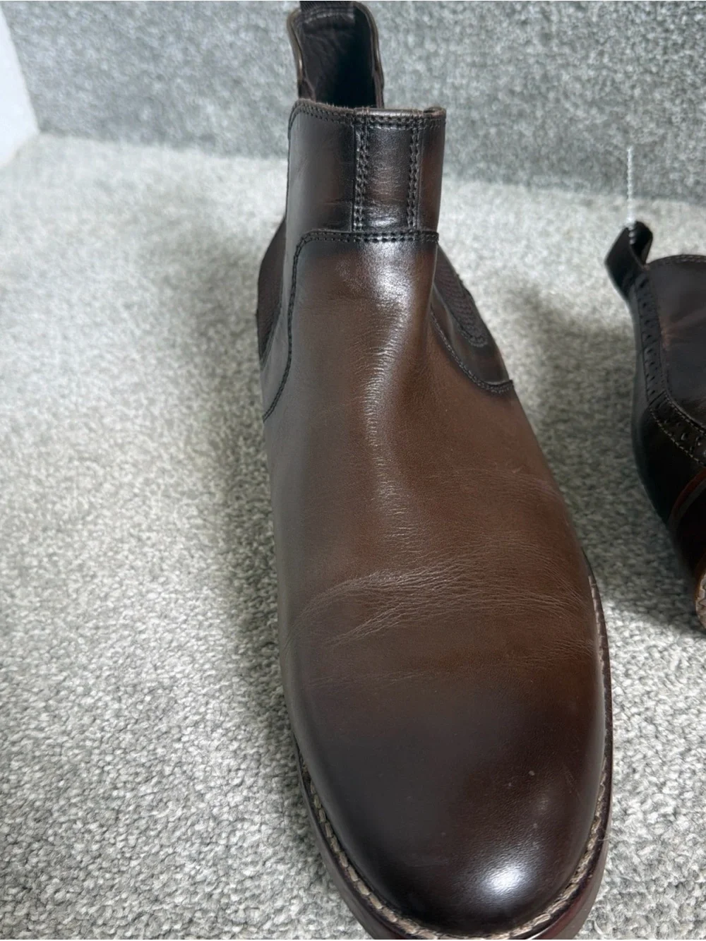 Johnson&Johnson Men’s  Chelsea Ankle Boots- Brown Leather